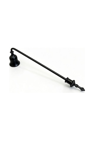 Sabit Başlıklı Metal Mat Siyah 23 Cm Dekoratif Çan Dizayn Saplı Mum Söndürücü Mt280sy