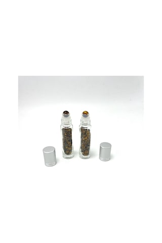 Yıldız Doğal Taş Sertifikalı Kaplan Gözü Doğal Taş Esans Şişesi + Roller Masaj Aleti 10 ML
