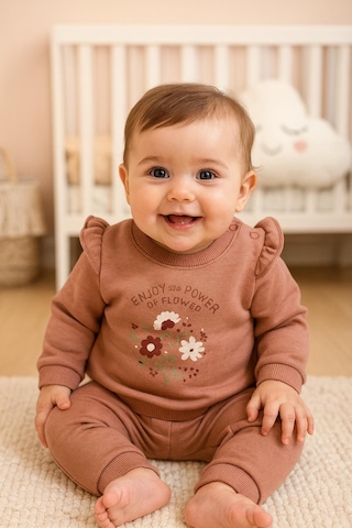 Amazon Omuzdan Çıtçıtlı Şardonlu Kışlık 2li Takım Kahverengi