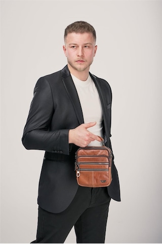 Ççs 31603 Hakiki Deri Askılı Çanta Kahve