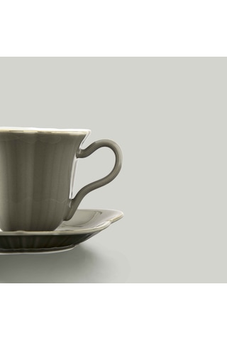 Linens Aveline Porselen 2'li 100 Ml Kahve Fincan Takımı Haki Gold
