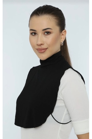 My Vintage Kadın Tesettür Boyunluk Simit Içlik Boyunluk Düz Model Yakalık Siyah-beyaz