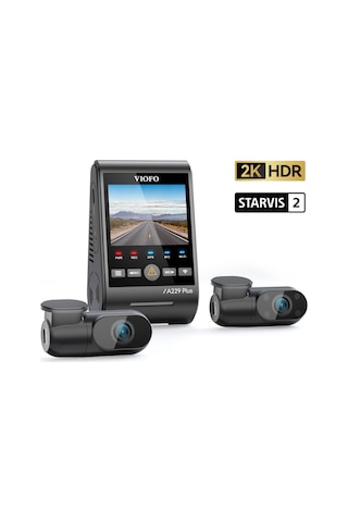 Viofo A229 Plus 3 Kameralı Ön-iç-arka 2k+2k+1080p Hdr Sony Starvis 2 Wifi Gps Li Araç Kamerası