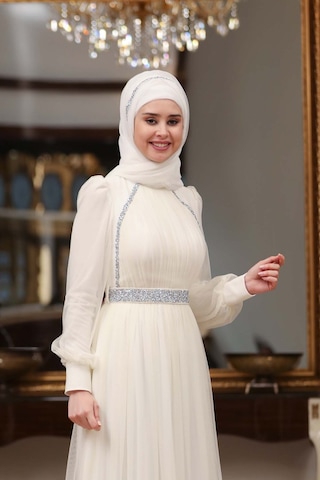 Melisma Efsane Tesettür Abiye Ekru