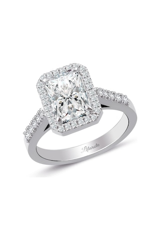 Pırlanta Topaz Baget Kesim Tektaş Yüzük