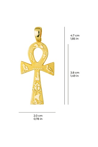 14 Ayar Altın Antik Mısır Ankh Kolye Ucu 4,98 Gr-6572