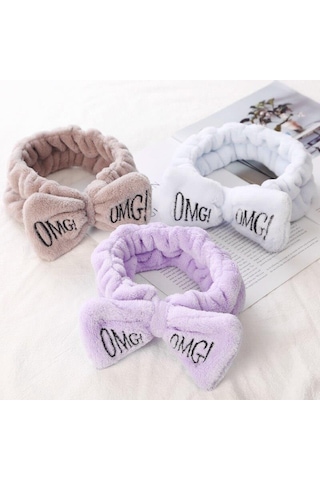Fiyonklu Omg Saç Bandı Mercan Peluş Saç Bandı Fuşya