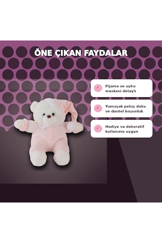 Bay Pembe Renkli 30 Cm Boyunda Yumuşak Peluş Ayıcık Oyuncak - Sevimli Tasarım Najmaddin