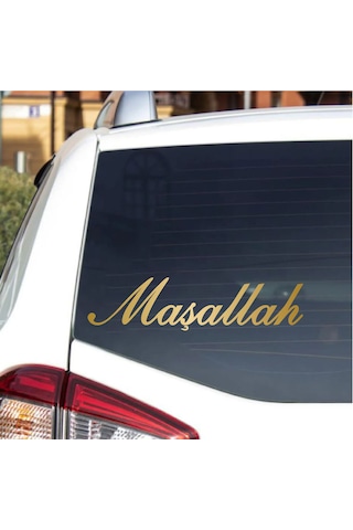 Maşallah 2 Adet Sticker - Araba Oto Motosiklet Karavan Cam Sticker - 00054 12x3 Cm