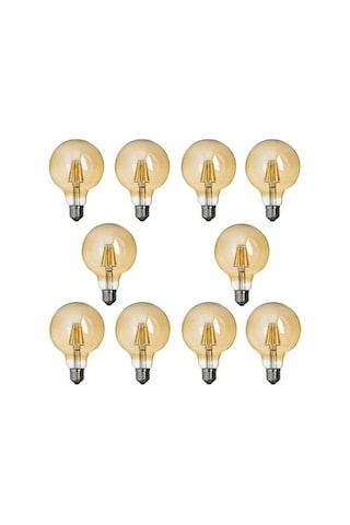 G95 Rustik Led Ampul 4 Watt Gün Işığı Yuvarlak Rustik Glop Ampul 10 Adet
