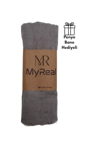 Myreal Bambu Kraş Şal Füme - Ütü Gerektirmeyen Doğal Doku 90x200 Cm