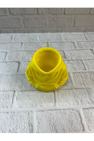 Dekoratif Sarı Hoodie Kalemlik 10x10 Cm