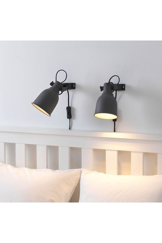 Ikea Hektar Duvar Lambası, Koyu Gri, 11 Cm, Mandal Spotu