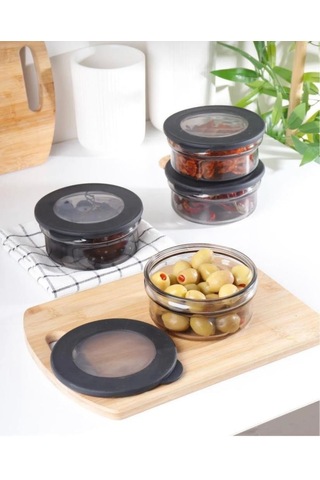 Kapris 4'lü Cam Saklama Kabı Set C508x4 00105