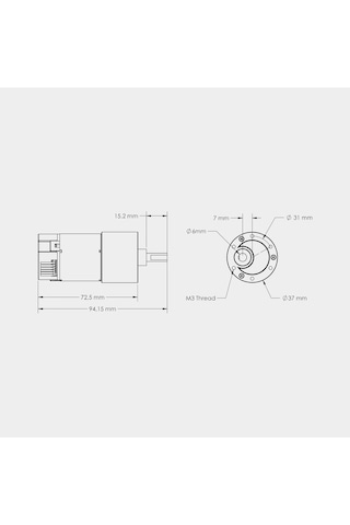 12v Enkoderli Fırçalı Dc Motor