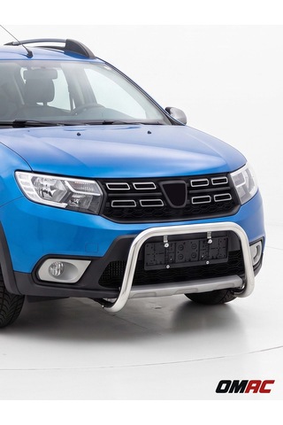 Dacia Sandero 2 Stepway 2012-2020 Uyumlu Araca Özel Pars Ön Koruma 60mm Krom