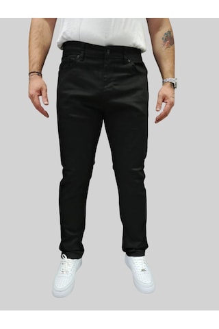 Erkek Enjoy Regular Fit Ligralı Siyah Kot Pantolon Siyah