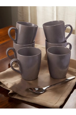 Domenik Seramik Kupa 360 Ml 4 Adet 317410973 Gri-kahverengi