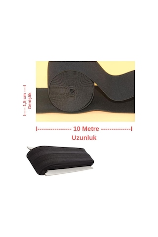 Siyah Don Lastiği 1.5 Cm Yassı Bel Paça Lastik Maske Lastiği