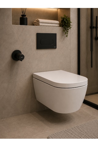 VitrA Mat Siyah Gömme Rezervuar Kumanda Paneli+taharet Musluğu 2li Set VitrA Mat Siyah Gömme Rezervuar Kumanda Paneli+taharet Musluğu 2li Set