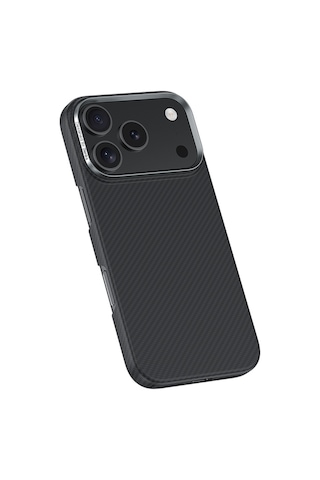Apple Uyumlu iPhone 17 Pro Max Kılıf Benks M-safe Şarj Metal Kamera Çerçeveli Armorair 600d Kevlar Fiber Siyah