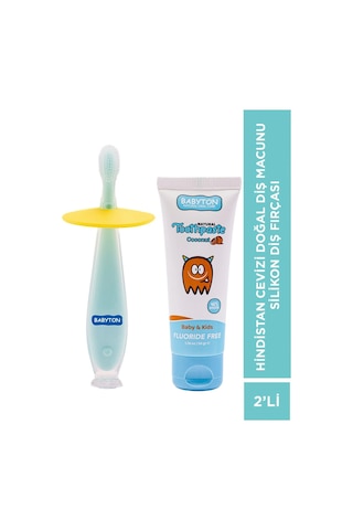 Set Hindistan Cevizi Diş Macunu - Silikon Diş Fırçası Tam Koruma