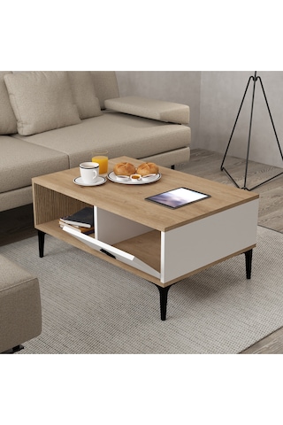 2005 Sare Orta Sehpa Sepet - Yunus - Beyaz Kapaklı Sepet - Yunus - Beyaz