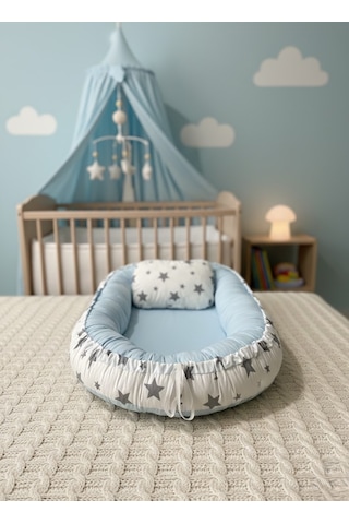 Babynest Yer Yatağı Yıldızlı Mavi Bebeciden