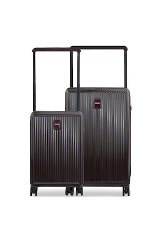 Ground İnce Çizgili Ametis 2'li Set Valiz 010737 Mor