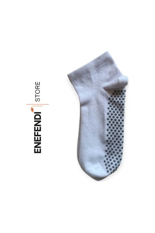 Nf Nd Enefendi 2 Çift Kaydırmaz Unisex Yoga, Pilates, Tavaf Çorabı Spor Patik Çorap Beyaz Gri 36-40 Beyaz - Gri