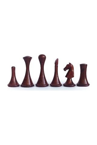 El Yapımı Şimşir Ahşap Modern Satranç Taşı 77mm