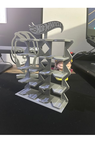 Hot Wheels Uyumlu 10 Araçlık Stand 1/64 Gri R3d-001-blş