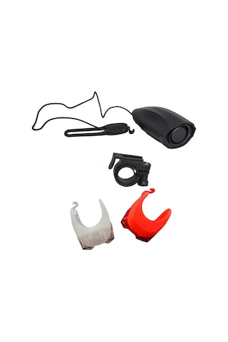 Plus 120 Desibel Dijital Pilli Korna 120 Dsb ve Silikon Far Seti Siyah - Kırmızı