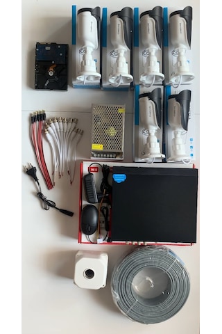 6'lı Kameralı Güvenlik Kamerası Seti -kdj-6s-8w-ss-p