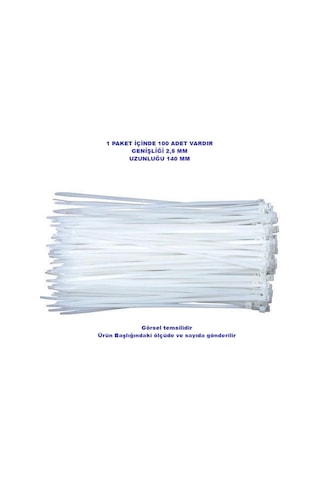 Pemsan Kablo Bağı 2,5x140 Beyaz 100 Adet