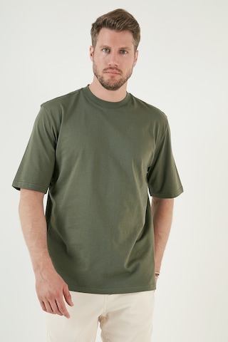 Buratti Pamuklu Oversize Bisiklet Yaka Basic Erkek T Shirt 5902365 Haki