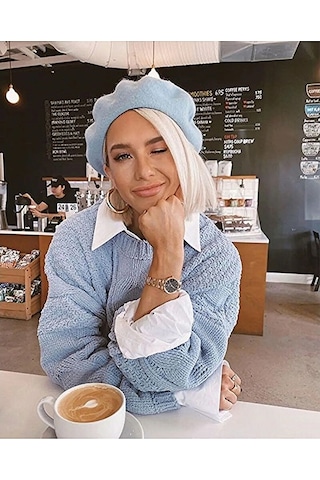 Eke Tekstil Bebe Mavi Fransız Ressam Avusturalya Yünü Keçe Bere Bebe Mavisi