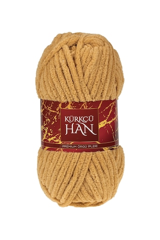 Kürkçü Han Lüks Kadife 100gr 60m El Örgü İpi Sütlü Kahve