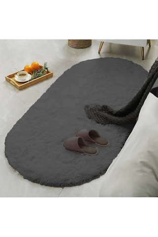 Raschel Carpet Oval Kesme Yolluk Kaymaz Taban Kalın Yumuşak Peluş Halı Özel Taban Koyu Gri Koyu Gri Raschel Carpet Oval Kesme Yolluk Kaymaz Taban Kalın Yumuşak Peluş Halı Özel Taban Koyu Gri Koyu Gri