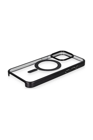 Apple iPhone Uyumlu- 15 Pro Max Kılıf Erozi Magsafe Kapak - Siyah