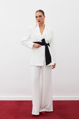 Sateen Salaş Krep Pantolon - Ekru
