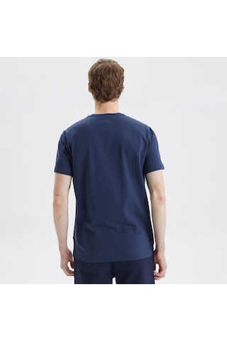 Nautica Erkek Lacivert Standart Fit Baskılı T-shirt Baskılı V35010t Lacivert