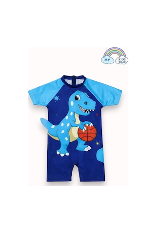 My Kids Wear Erkek Çocuk Deniz Kombini 3 Lü Set Mayo, Havlu Ve Bone 12575 Mavi