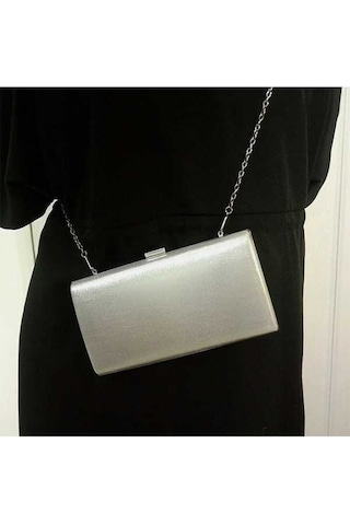 Wondernest Kadın Moda Ziyafet Parti Kare Çanta Tek Omuz Crossbody Çanta, Gümüş Detaylı Altın