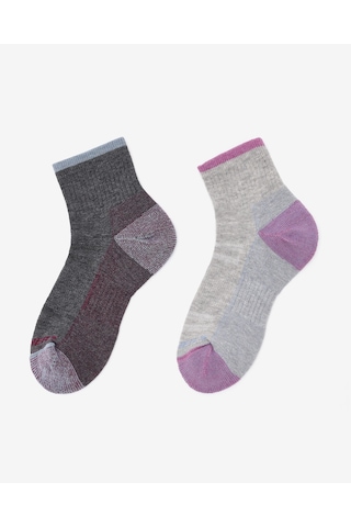 Skechers Wo1/2 Terry Traıl Qtr Crew - 2'li Paket Kadın Çorap Kadın Grey/grey Çorap S118743-039 Çok Renkli