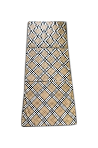 Katlanır Yer Minderi Ve Tek Kişilik Süngerli Katlanır Minder 70x180 Cm 6 Cm-kahverengi Ekose