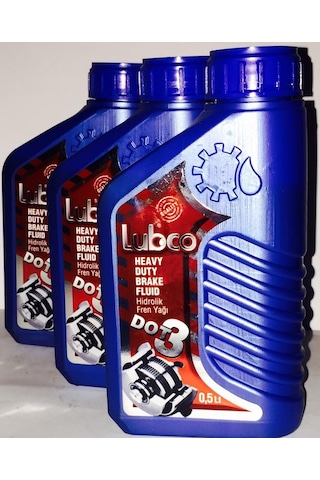 Lubco Dot 3 Fren Hidrolik ve Debriyaj Dolum Yağı 3x 500 ML