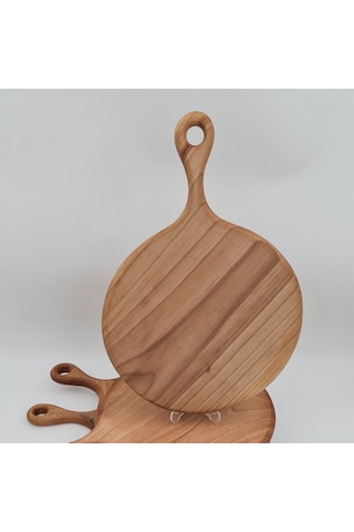 Sunum ve Kesim Tahtası Ceviz Ağacı Yuvarlak 39X27 CM Kişiye Özel