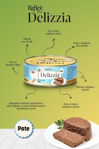 Plus Delizzia / Kıyılmış Ton Balıklı Yetişkin Kedi Maması 85g X 12 Adet
