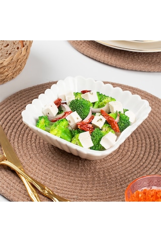 Porsima 1750n Porselen Kase Kare Desenli Derin Salata Kase 16cm